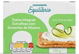 CONTINENTE EQUILÍBRIO Tostas Integrais Extrafinas com Sementes de sésamo