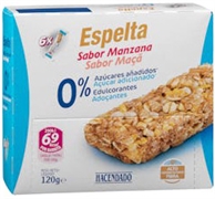 HACENDADO (MERCADONA) Espelta sabor maçã 0% açucare adicionado 0% adoçantes