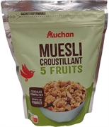 AUCHAN MUESLI CROUSTILLANT 5 FRUITS