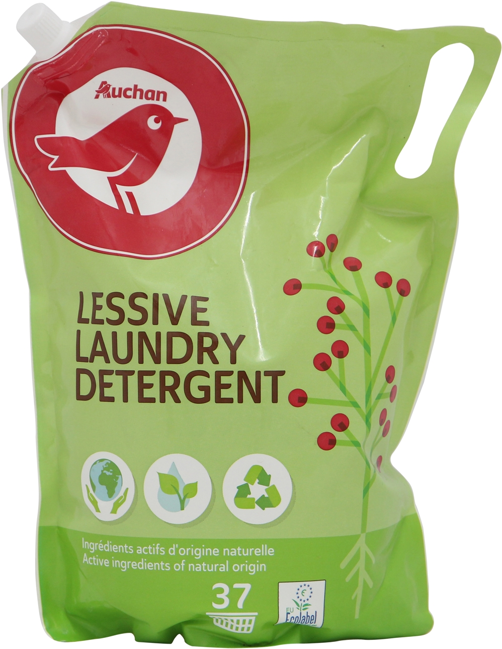 AUCHAN LAUNDRY DETERGENT ACTIVE INGREDIENTS OF NATURAL ORIGIN (ECO